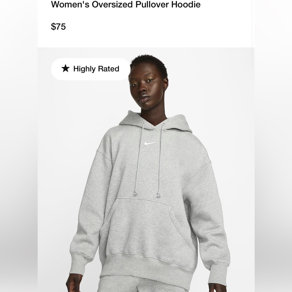 NIKE Sportswear Phoenix Fleece Oversized Hoodie Grey SIZE SMALL